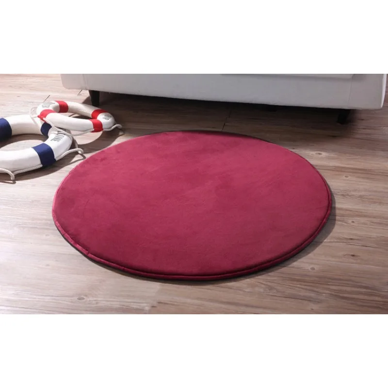 Solid Color Circular Floor Mat Computer Hanging and Swivel Chair Living Room Bedroom Carpet Floor Rug Nordic Style Home Decor
