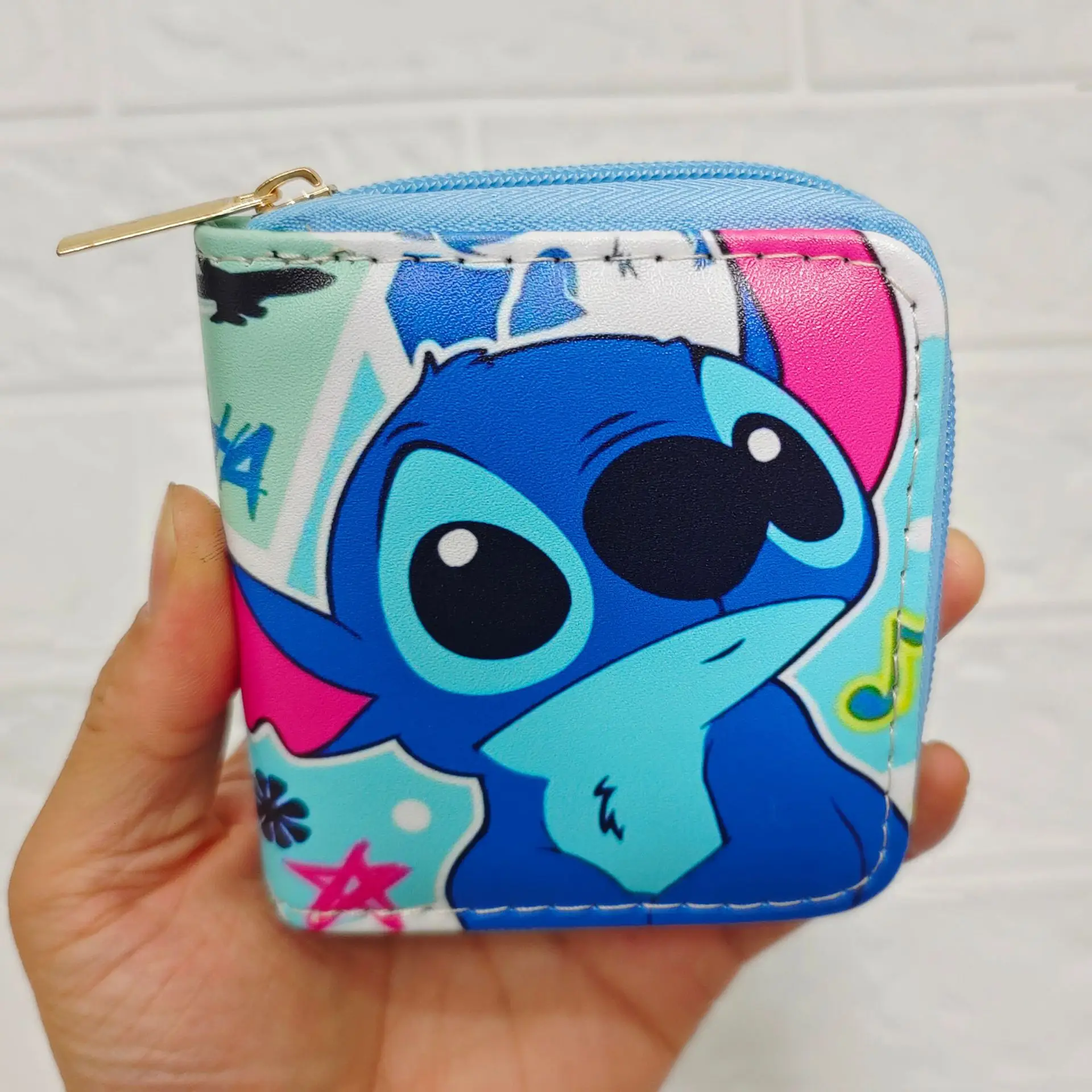 Disney Anime Lilo & Stitch cartoon coin bag lovely wallet cartoon pu girl boy card gchildren Clutch Children's birthday gifts