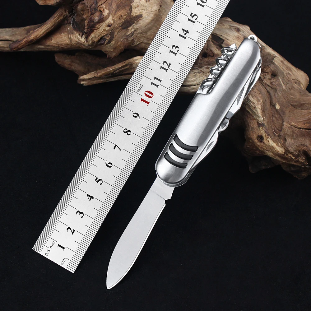 Multifunctional Swiss Folding Pocket Knife Keychain Portable Multitool Scissors Box Opener Outdoor Camping Hiking Hunting Knife