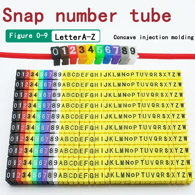 Marqueurs de câbles colorés de Type C, étiquette numéro pour fil de 2-3mm, visible et facile à identifier, 150/100 pièces