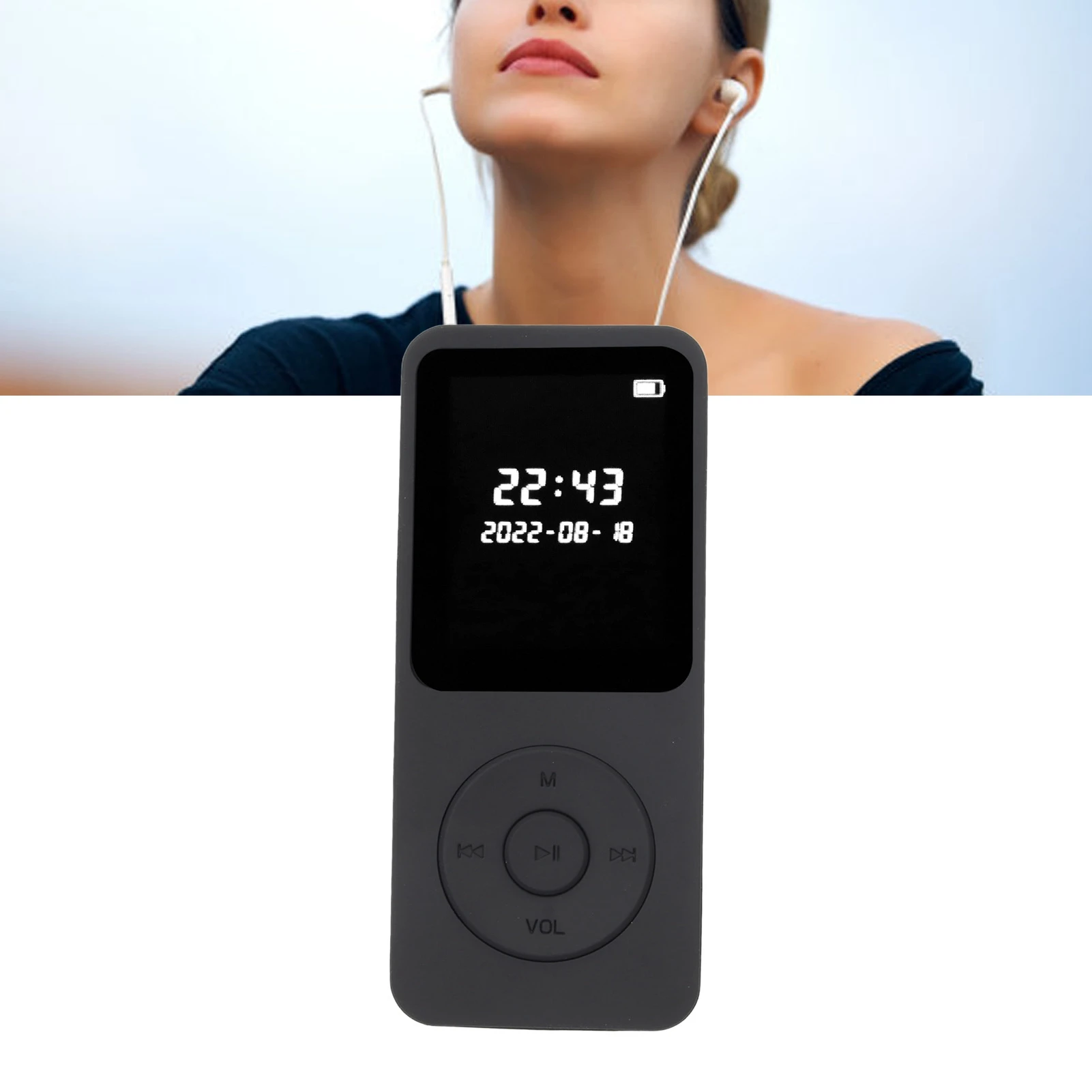 ZK30 MP3 MP4 Bluetooth 5.0 Ultra Slim LCD 1.77-inch Screen Built-in HD Speakers Portable HiFi Music Player