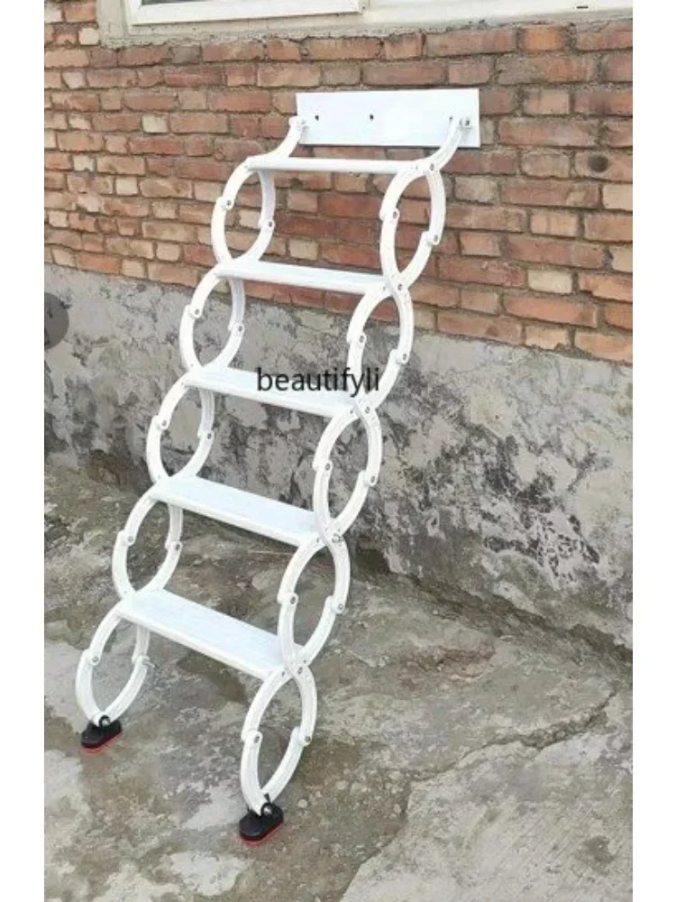 NQ Retractable Staircase Attic Home Wall-Mounted Folding Invisible Lifting Telescopic Ladder