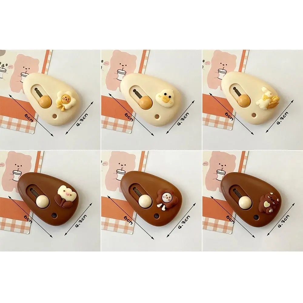 Mini Paper Cutting Knife Durable Cartoon Retractable Letter Opener Portable Cutter