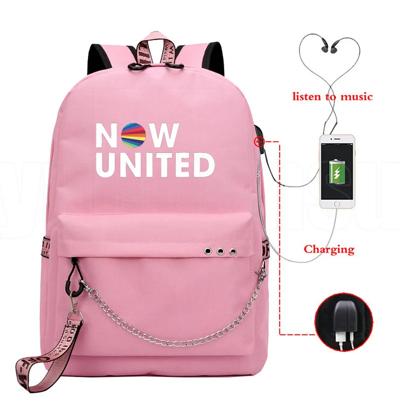 Harajuku Novelty Cool Now United USB Student School Bags Unisex Print Oxford Waterproof Notebook multifunction Travel Backpacks