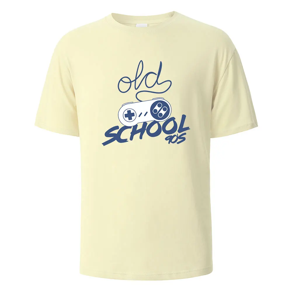 

90's Old School Print t shirts 100% Cotton Summer Tees For Men Women Oversize Casual Tops shirtsZQ