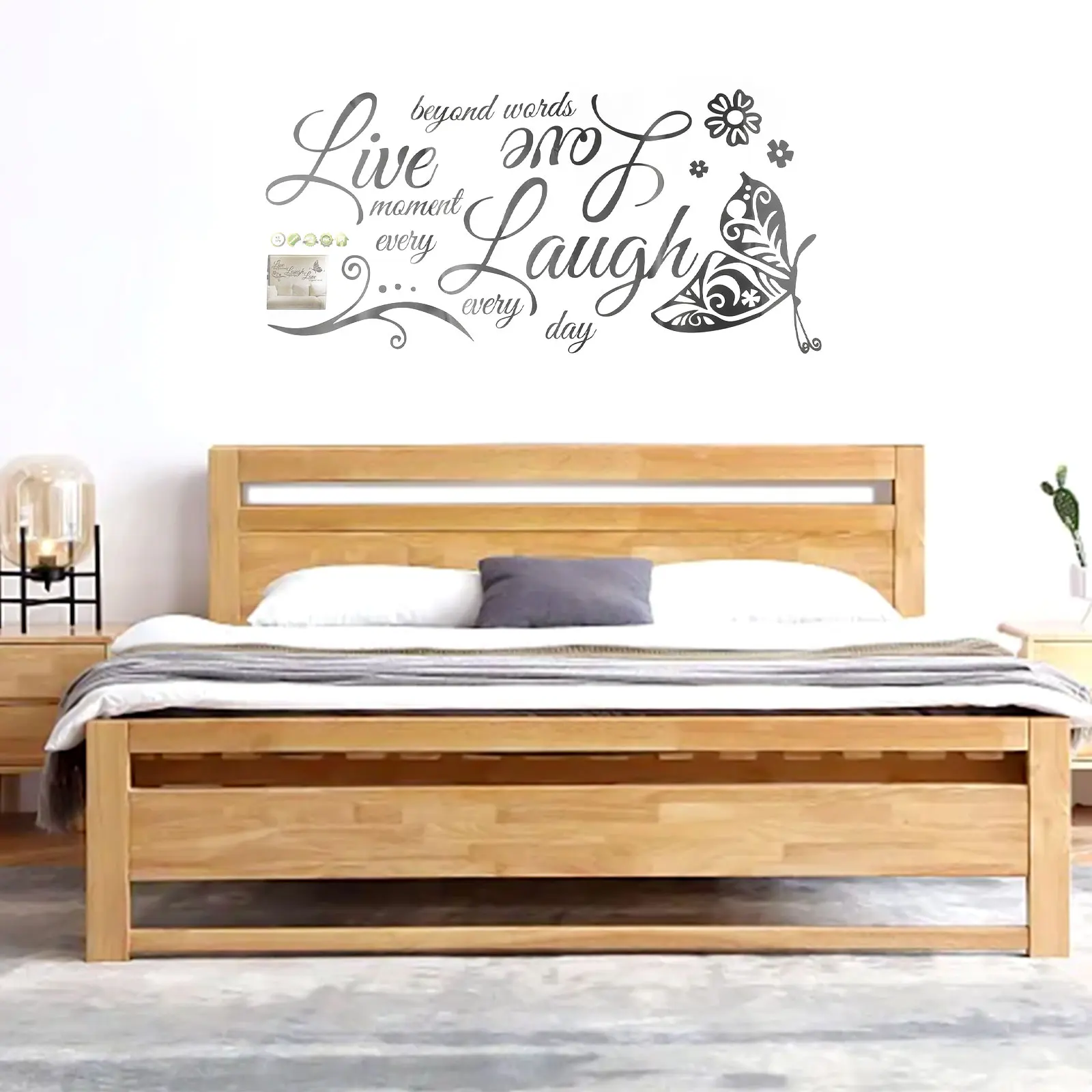 Home Decor Wall Sticker Wall sticker Indoor Reliable High Quality Home Live Laugh Love Living Room Butterfly Decal