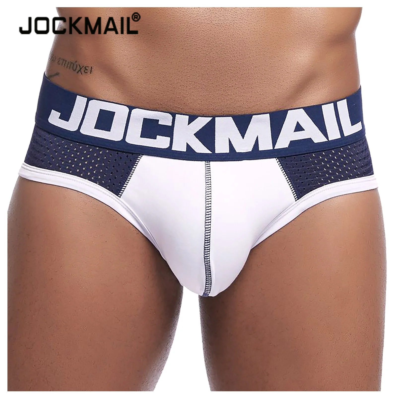 Jockmail New Mesh Men Underwear Sexy Men Briefs Breathable Cotton Mens Slip Cueca Male Panties Underpants Gay Briefs Men Shorts