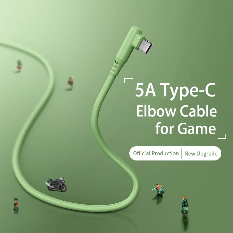 Elbow Cable for Game 5A Fast Charging Usb Type C Cable for Xiaomi Redmi Huawei Mobile Phone Accessories Charger USB C Cable