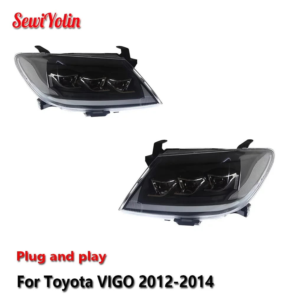 

Car LED Headlight Light Assemblies For Toyota VIGO 2012-2014 Auto Fog DRL Brake Turn Signal Lamp Plug and Play