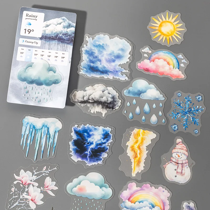 Sticker Pack 20sheets/bag Weather Forecast Logo Stickers Scrapbook Stationery DIY Handbook Mobile Phone Case Notebook Decoration