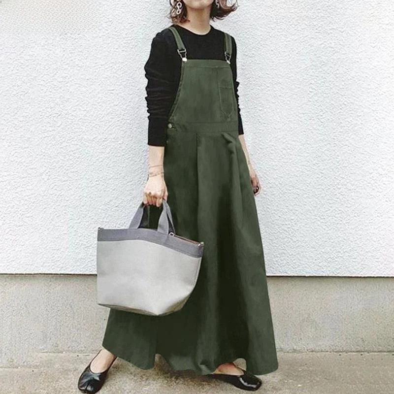 

Women's Casual Long Overalls Skirt in Vibrant Colors Cycling Riding Apparel Profional Gear for Middle-Aged And ly