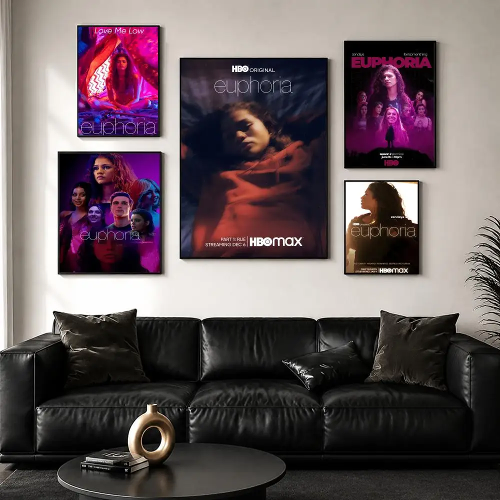 TV Show Euphoria Poster Sticker Self Adhesive for Playroom Bedroom Hallway Home Wall Art Decor Gift