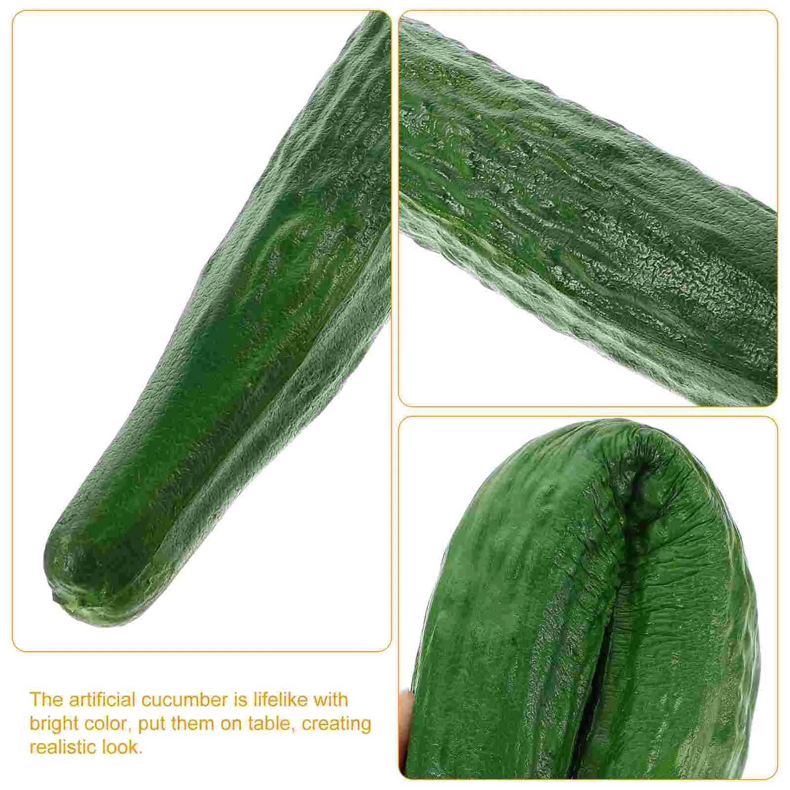 Artificial Lifelike Green Cucumber Fake Realistic Plastic Vegetable Decoration Home Kitchen Faux Prop