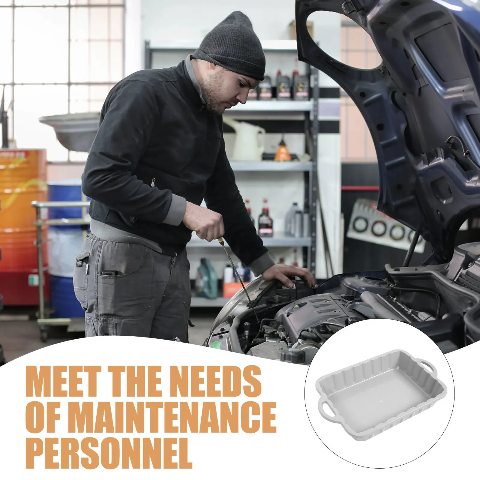 

Vehicle Drain Pan Large Capacity Thickened Plastic Oil Drip Tray For Car Motorcycle Automotive Repair Waste Oil Collector