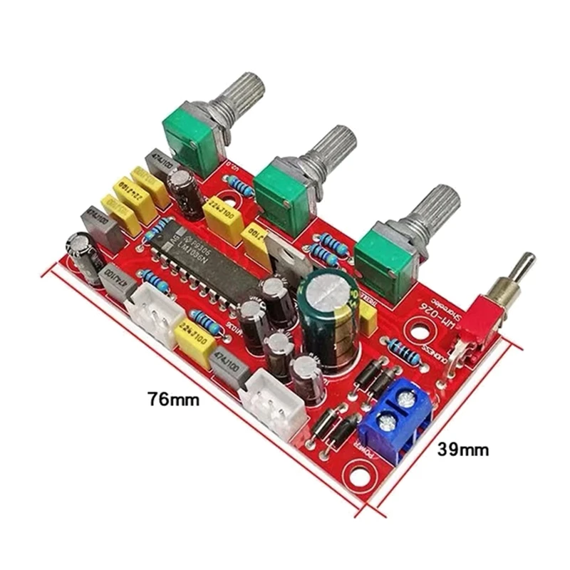 Lm1036 Op-Amp Hifi Pre Amplifier Preamplifier Volume Tone Treble Bass Loudness Control Board Preamp Finished