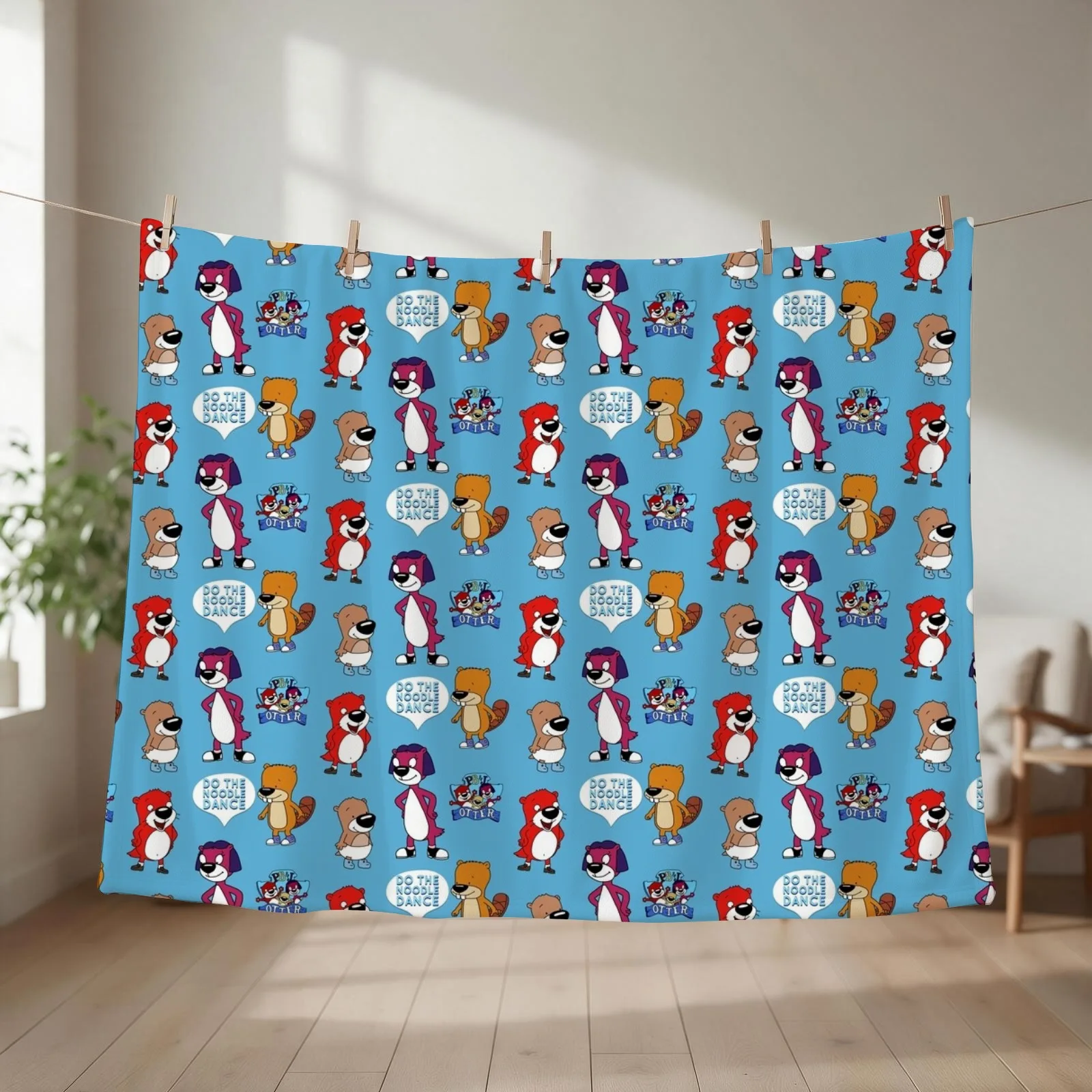 Jelly, Peanut, Butter, Munchy Otter Art Combo Pack Throw Blanket