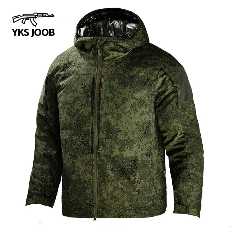 

Winter Outdoor Camouflage Warm Men's Parka Multiple Pockets Wear-resistant Hooded Tactical Jacket Men Outdoor Skiing Windbreaker