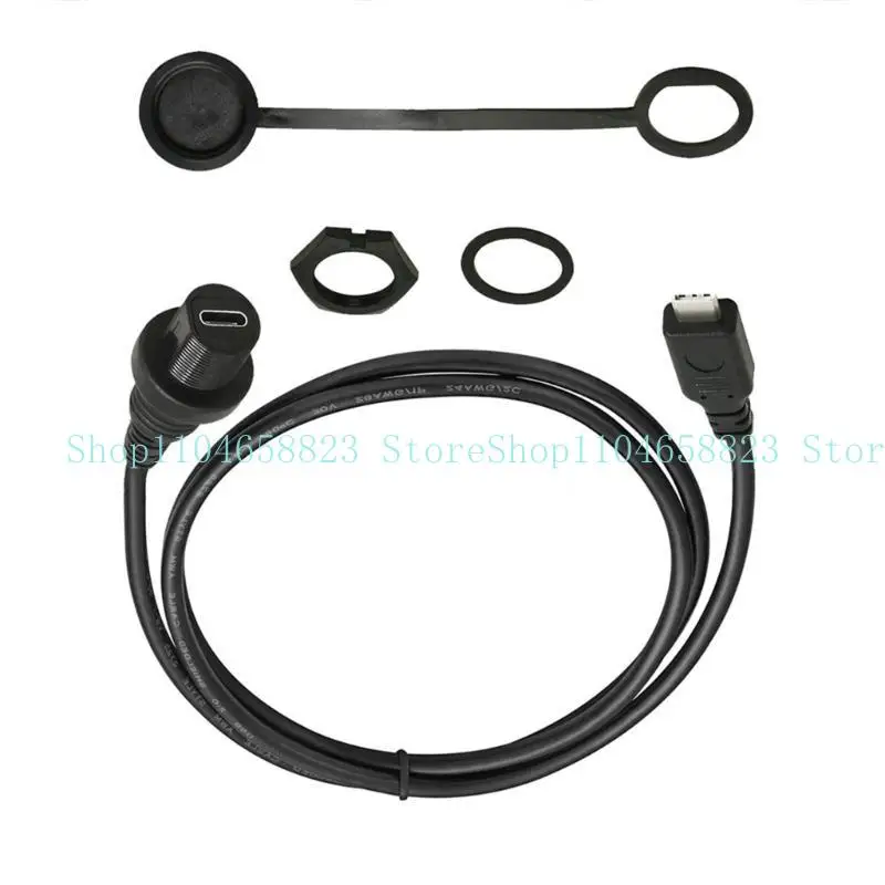 652F Fast Speed USB2.0 3.1 Type C Car Dashboards Mount Cable Extension with Male to Female Connectors