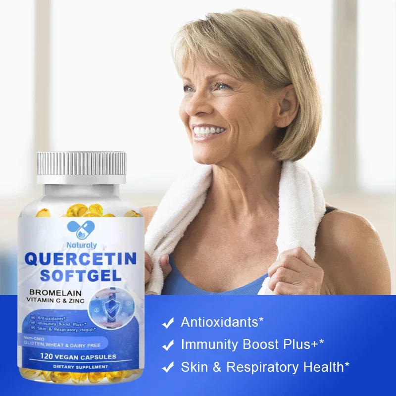 Quercetin Bromelain Immune Support Capsules with Bromelain Capsule Supports Immune Cardiovascular & Respiratory Health