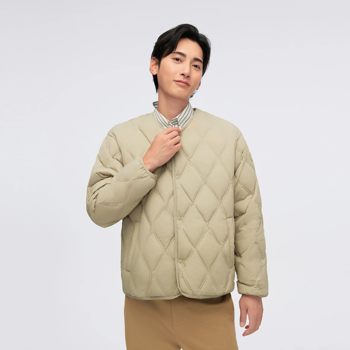 BOSIDENG Ultra Light Down Jacket Men V-neck Men's Down Jacket Slim Windproof Portable Lightweight Coat Warm Liner - Image 2