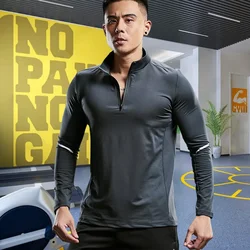 Fitness Trainer Kompression Sport T-shirt für Gym Übung Bodybuilding Elastische Lange Ärmel Sweatshirt Plus Größe Tops