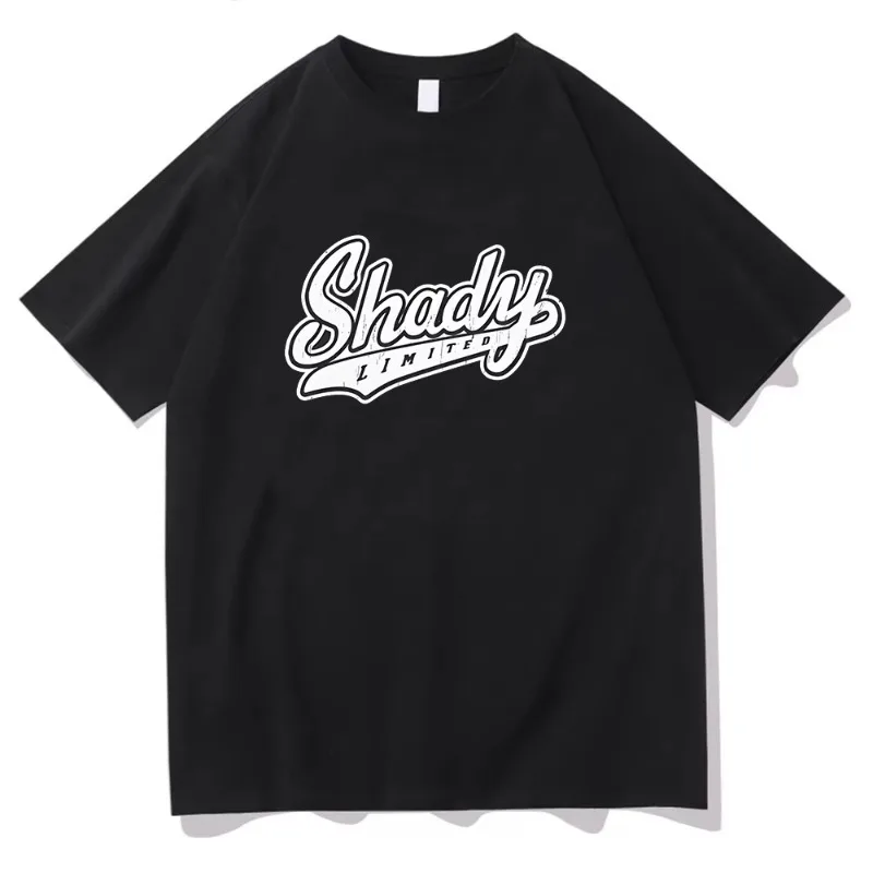 Eminem shady camiseta rapper música presente para fãs t camisas das mulheres dos homens em torno do pescoço manga curta streetwear roupas de algodão de alta qualidade