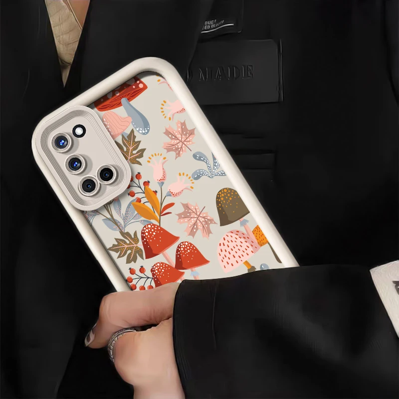 OPPO Realme Narzo N65 N63 N55 N53 70X 60X 50i Prime Note 50 60 GT 6 Neo 5用スマホケース ソフトシリコン マッシュルーム柄カバー