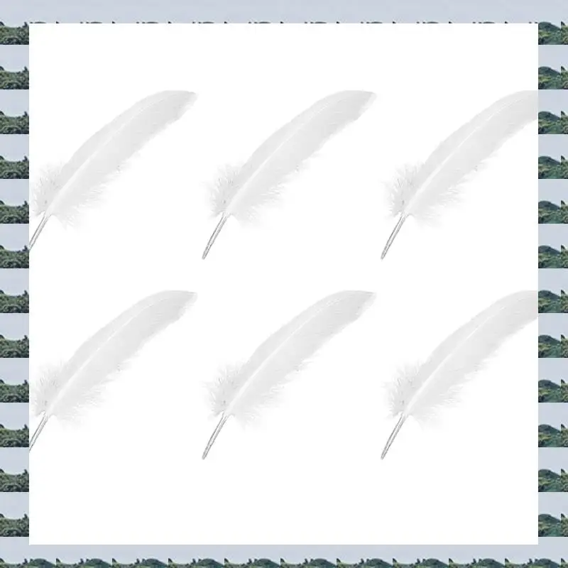 

ABQR 600Pcs White Feathers Goose Craft For Party Hat Crafts Wedding Decoration 15-22Cm