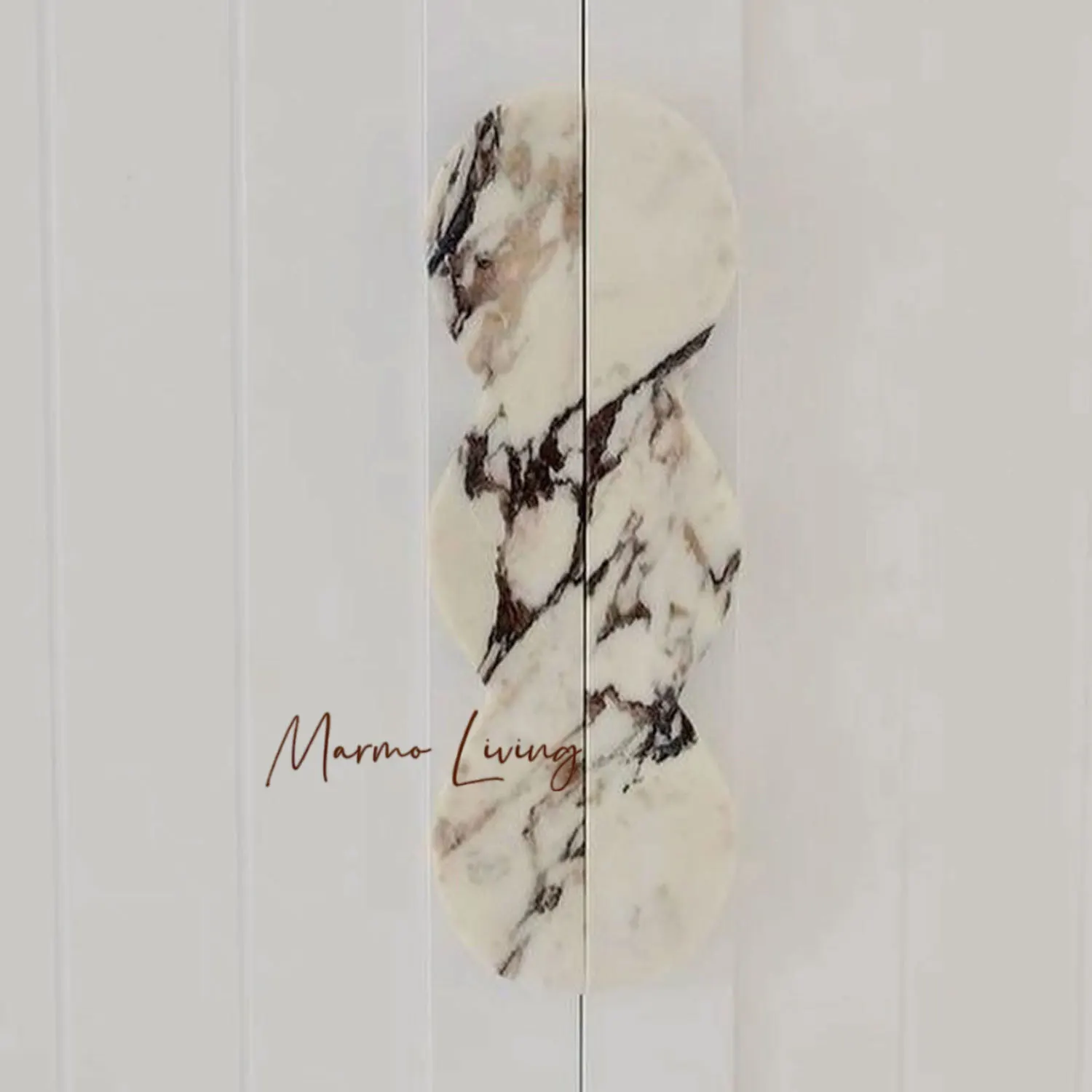 Nordic Luxury Natural Marble Door Handle Retro Travertine Drawer Knob for Cabinet