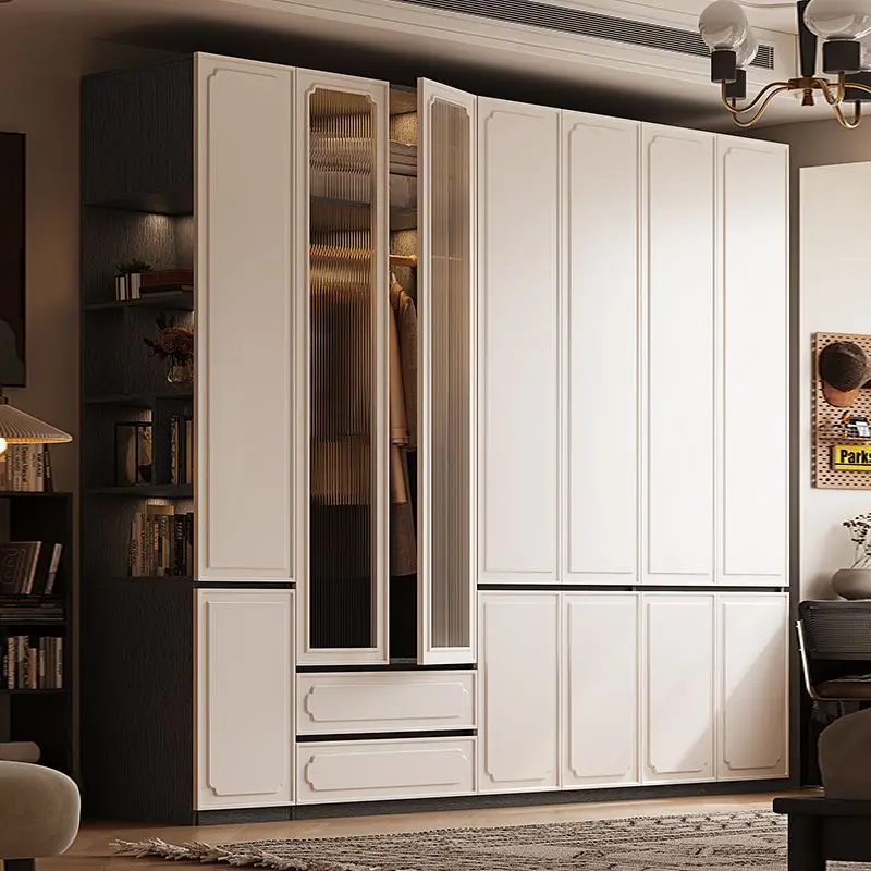 One door to top, bedroom clothes storage, home thickened no-handle large wardrobe
