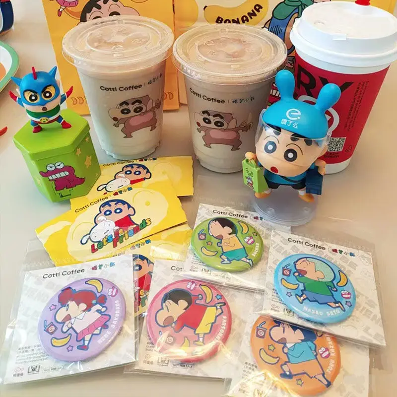 Cute Shin-chan Anime Button Pin Boochan Kazama Masao Nene Cartoon Brooch Badges for Backpack Accessories Decor Gift Fans Collect