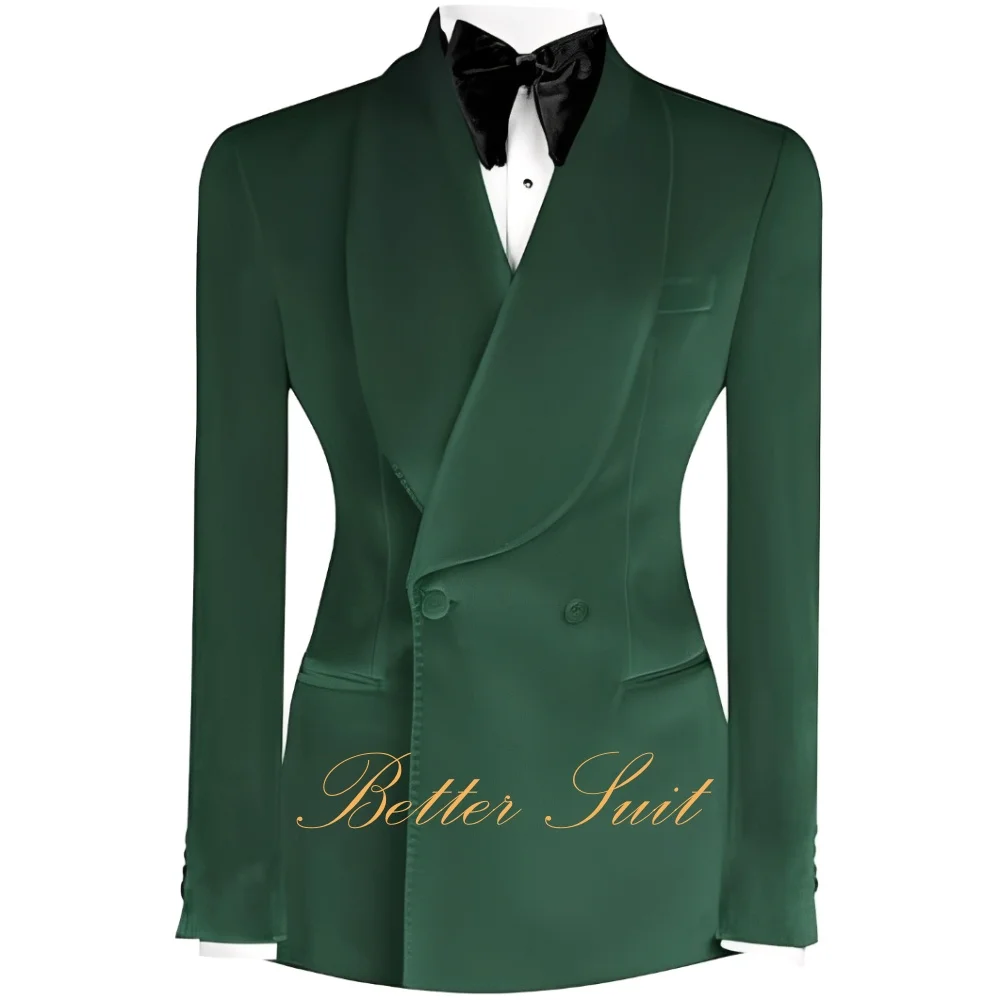 سترة مخملية للرجال بياقة شال سترة مزدوجة الصدر للرجال بزرين سترات بدلة سهرة لحفلات الزفاف والحفلات الراقصة