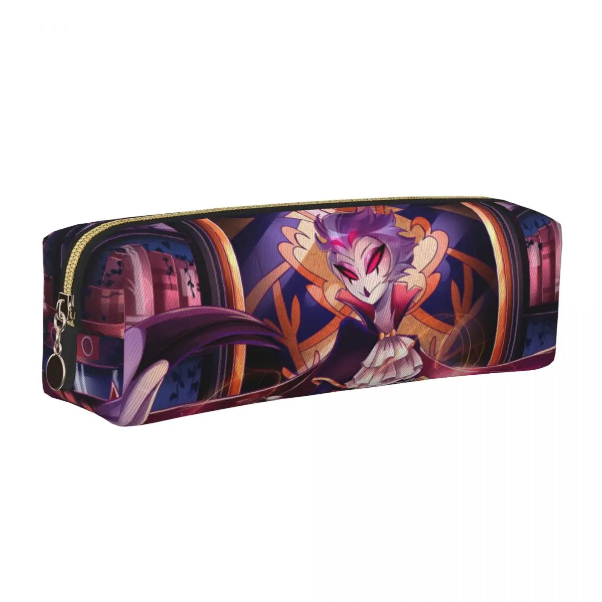 مقلمة Fun Anime Stolas مقلمة Helluva Boss للفتيات والأولاد حقيبة تخزين كبيرة لطلاب المدارس وسحاب القرطاسية