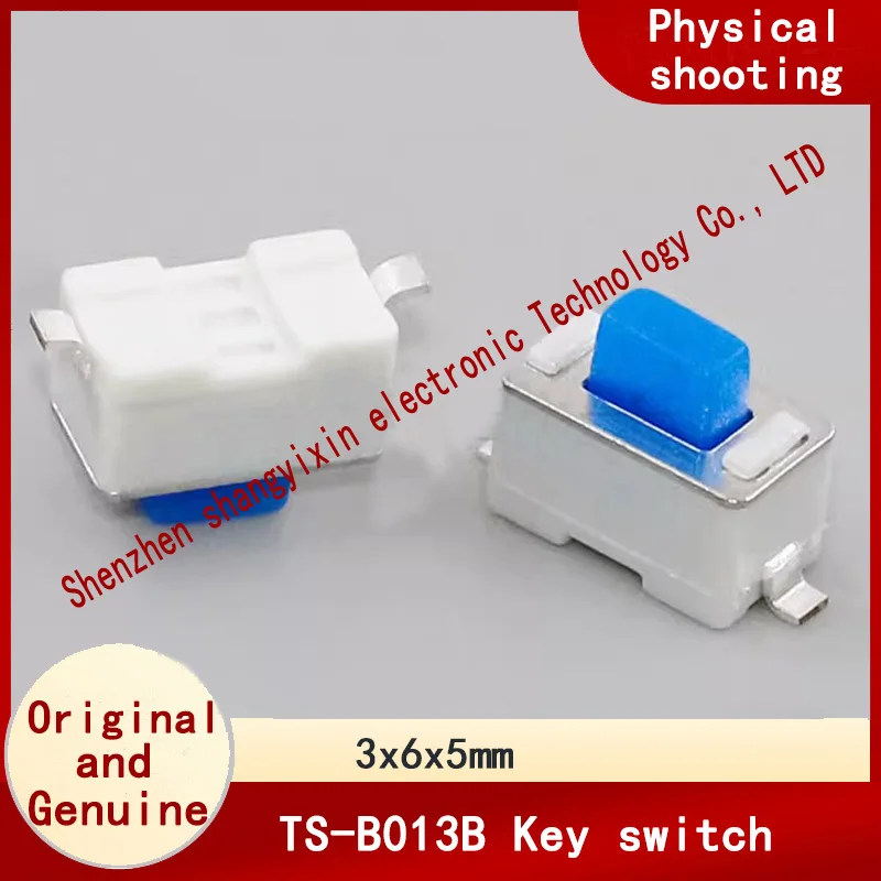 TS-B013B 3x6 Stand sticker Press touch button switch Soft silicone Blue head vertical two-two pin patch no column