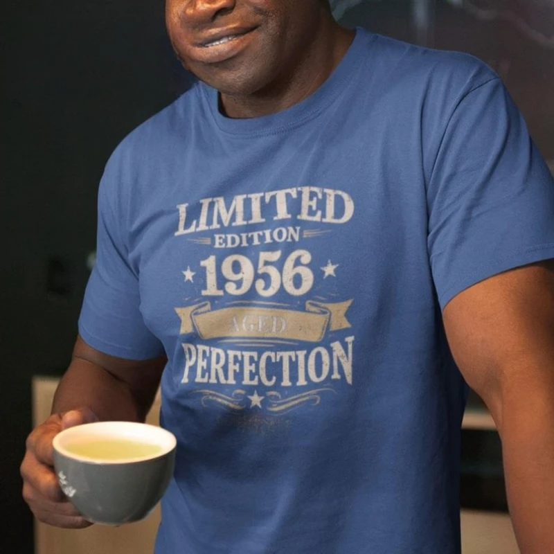 70th Birthday Gift Vintage Limited Edition 1956 Aged Perfection Aged Perfection Graphic T-Shirt Casual Crewneck Short Sleeve