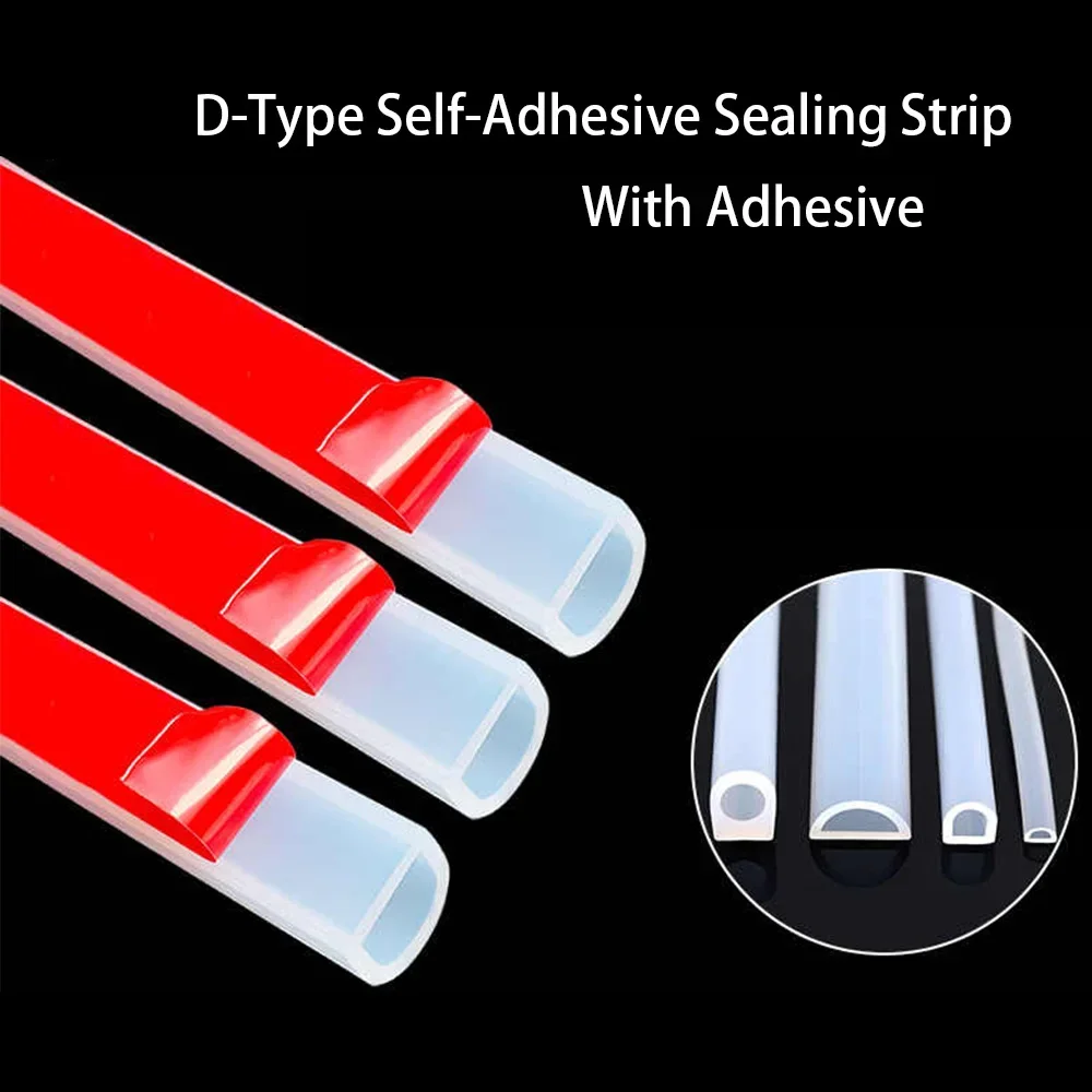 1/2 Meter D-shaped Sealing Strip Self-Adhesive D-Shaped Strip Dust And Sound Insulation Distribution Box Cabinet Sealing Strip