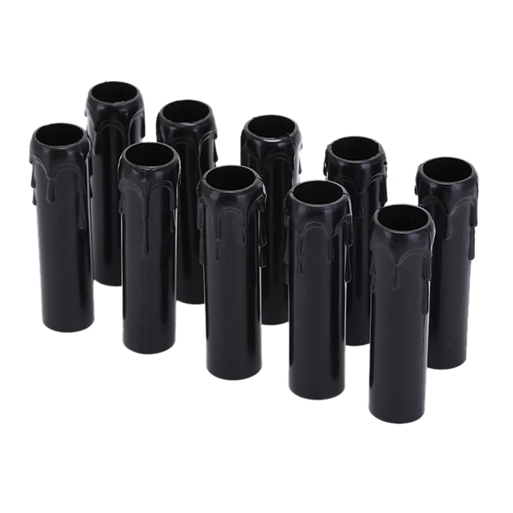 10Pcs/Lot Table Lamp Base Candle Lamp Holder 25*100 Black White Sleeve Candle Bulb Base Cover Chandelier Part Candle Tube