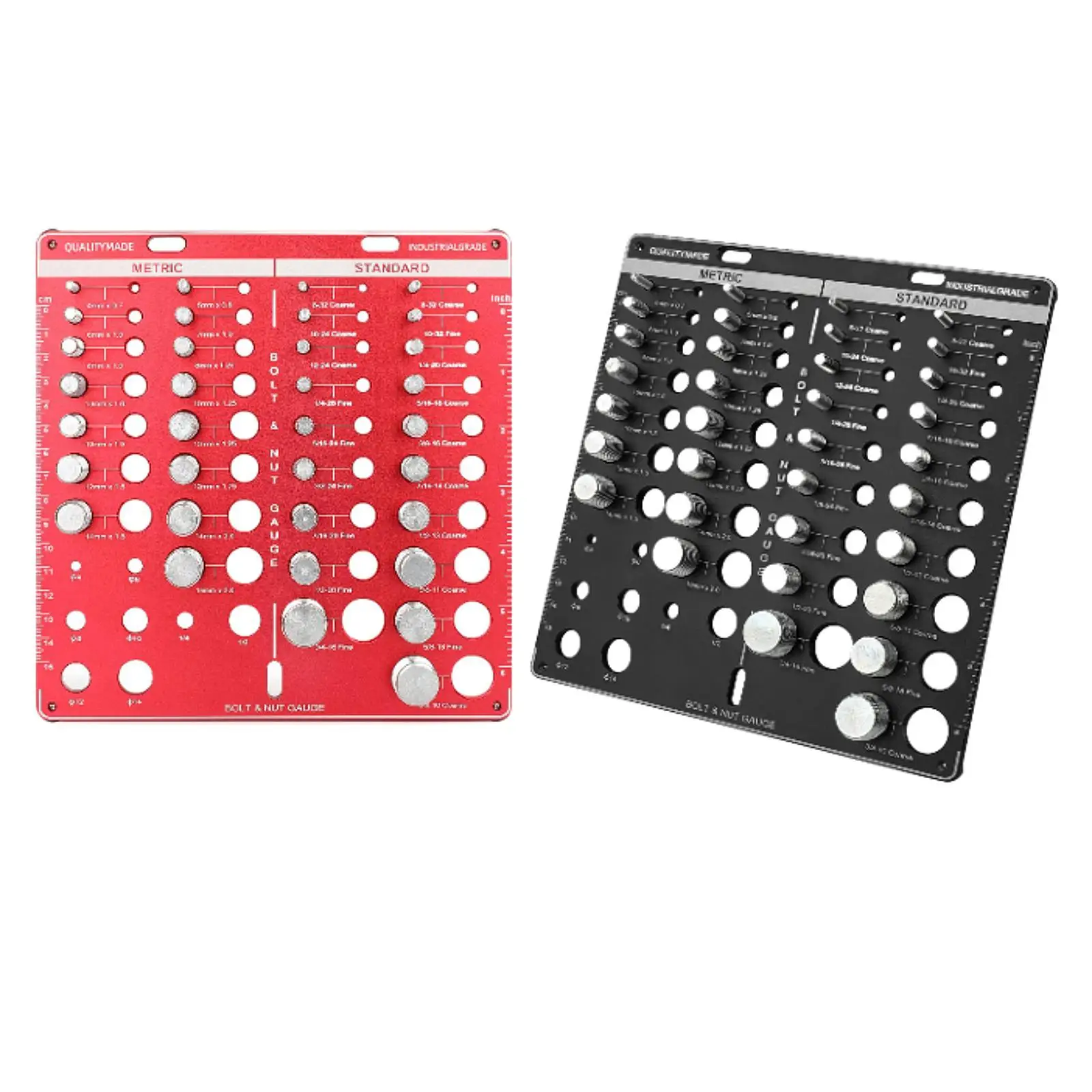 Nut and Bolt Thread Checker 34 Holes Wear Resistant Drill Bit Thread Gauge Set for Auto Repairers Mechanical Engineers Plumbers