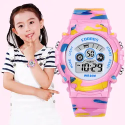 2024 Fashion LED Digital Watch for Kids Small Dial Luminous Sports Electronic Wristwatch Week Display Clock for Children