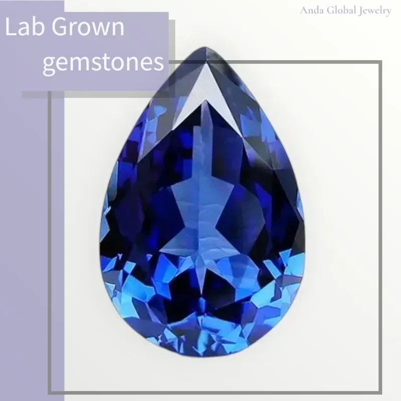 

M-M-Lab Grown Sapphire Pear Cut Royal Blue Color AAA+Clarity Gems for Jewelry Setting&Custom Design Selectable AGL Certificate