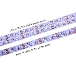 5mm 8mm Double row 16mm RGB LED Strip 3535 RGB Color Changeable DC12V Flexible LED Light tape 120 240LEDs/m 5m/lot.