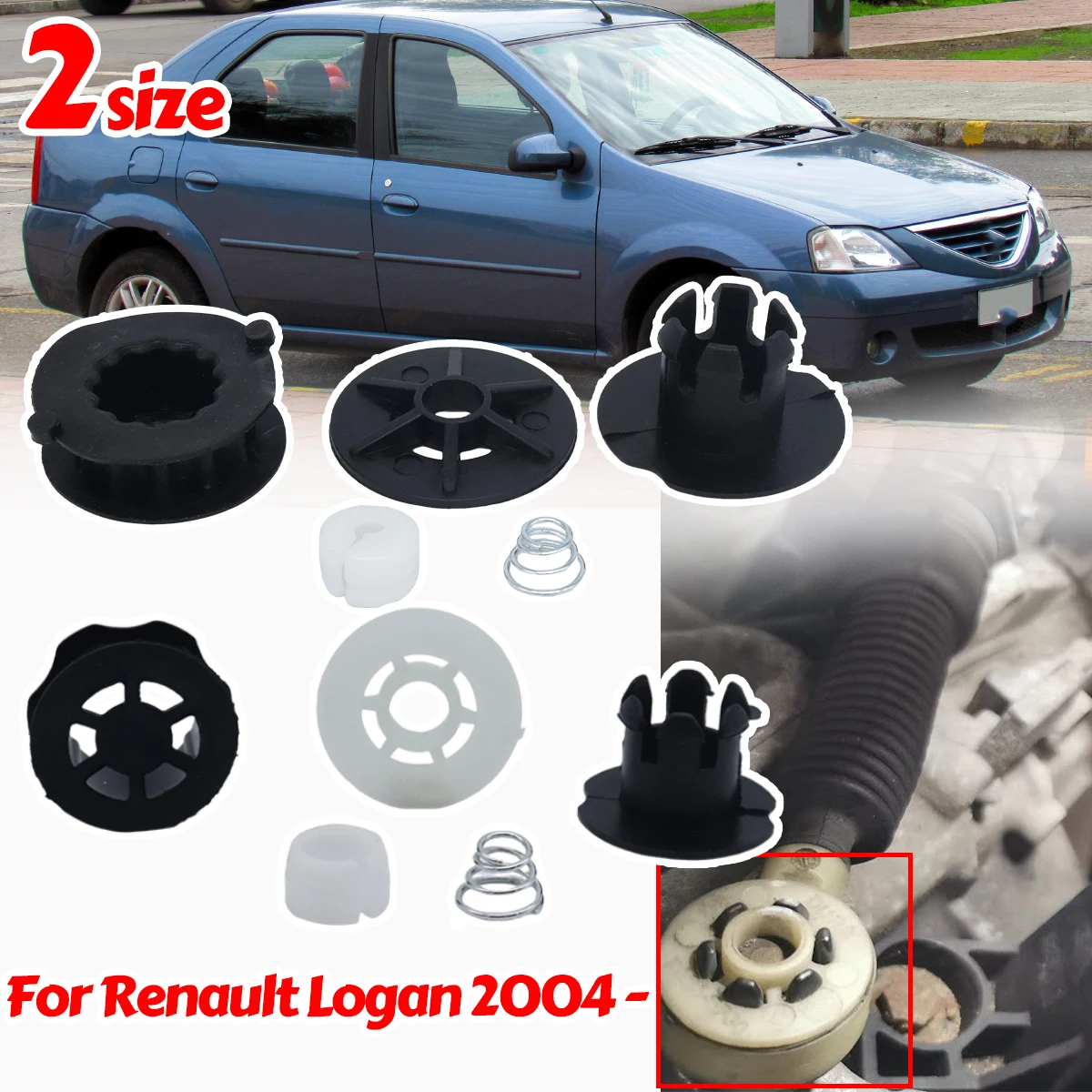 

For Renault Logan 2004 2017- Gear Shift Bushing End Linkage Sleeve Connector Adapter Selector Buckle Grommet Clip Kit 8200739758