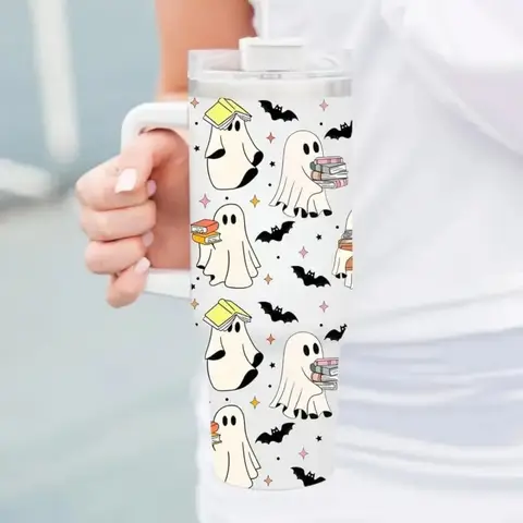 भूत पढ़ने वाला टम्बलर 40 औंस हैंडल के साथ - हैलोवीन रसोई सजावट, दोस्त के लिए पुस्तक पाठक उपहार, माँ, पिताजी, बहन के लिए उपहार 8 best sales शिक्षक कप - №5