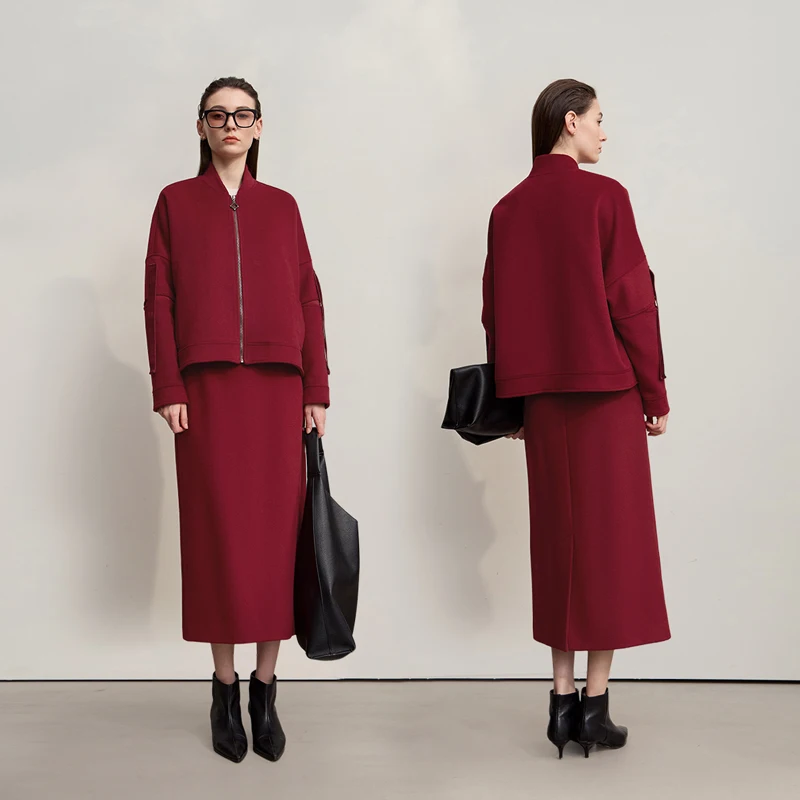 AMII manteau femme 2025 hiver minimaliste couleur unie veste femme ample fermeture éclair manches longues chaud polyvalent dame manteau 12524022