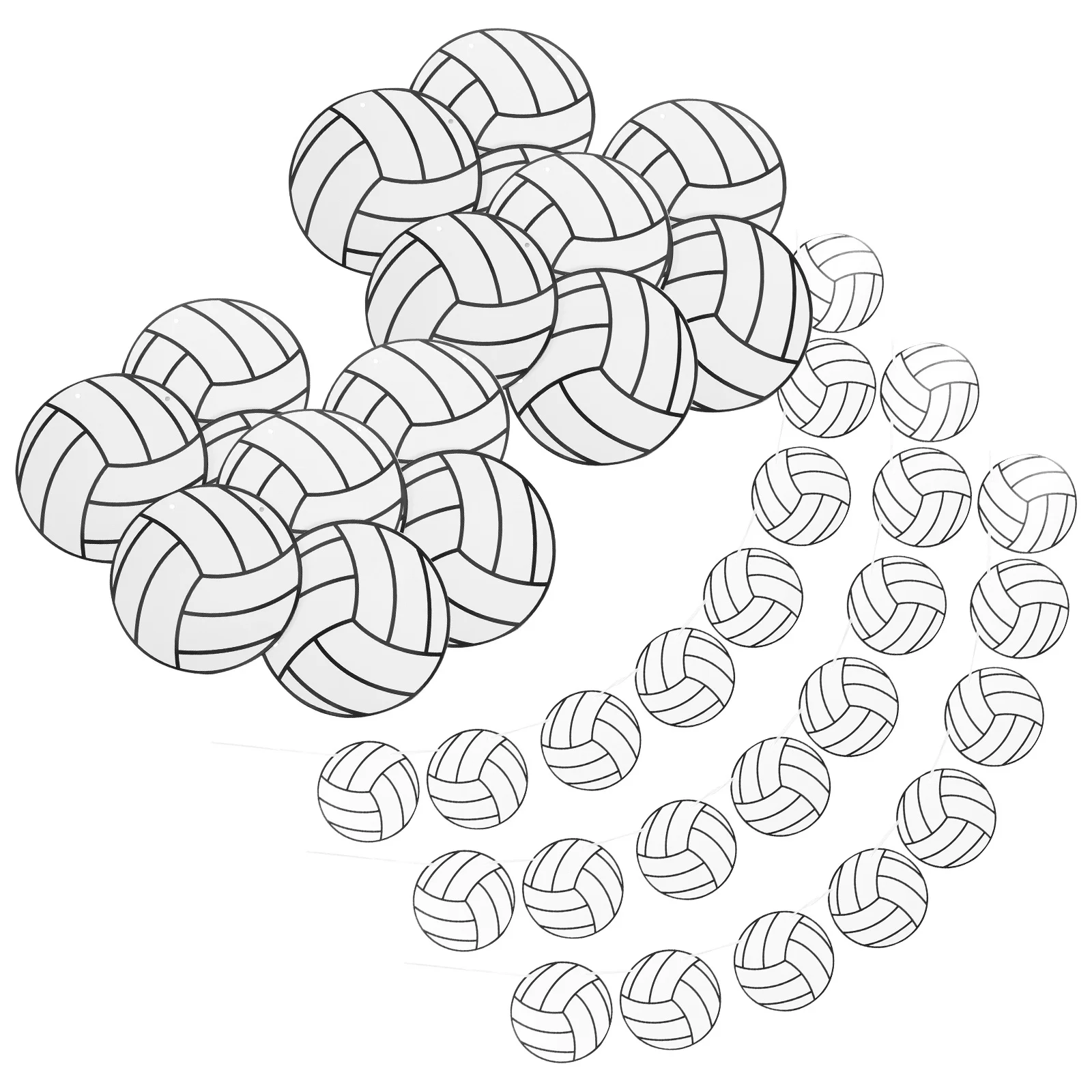 

5pcs Volleyball Paper Bunting Banner Sports Party Decoration Hanging Background Wall Decor Theme Event Supplies