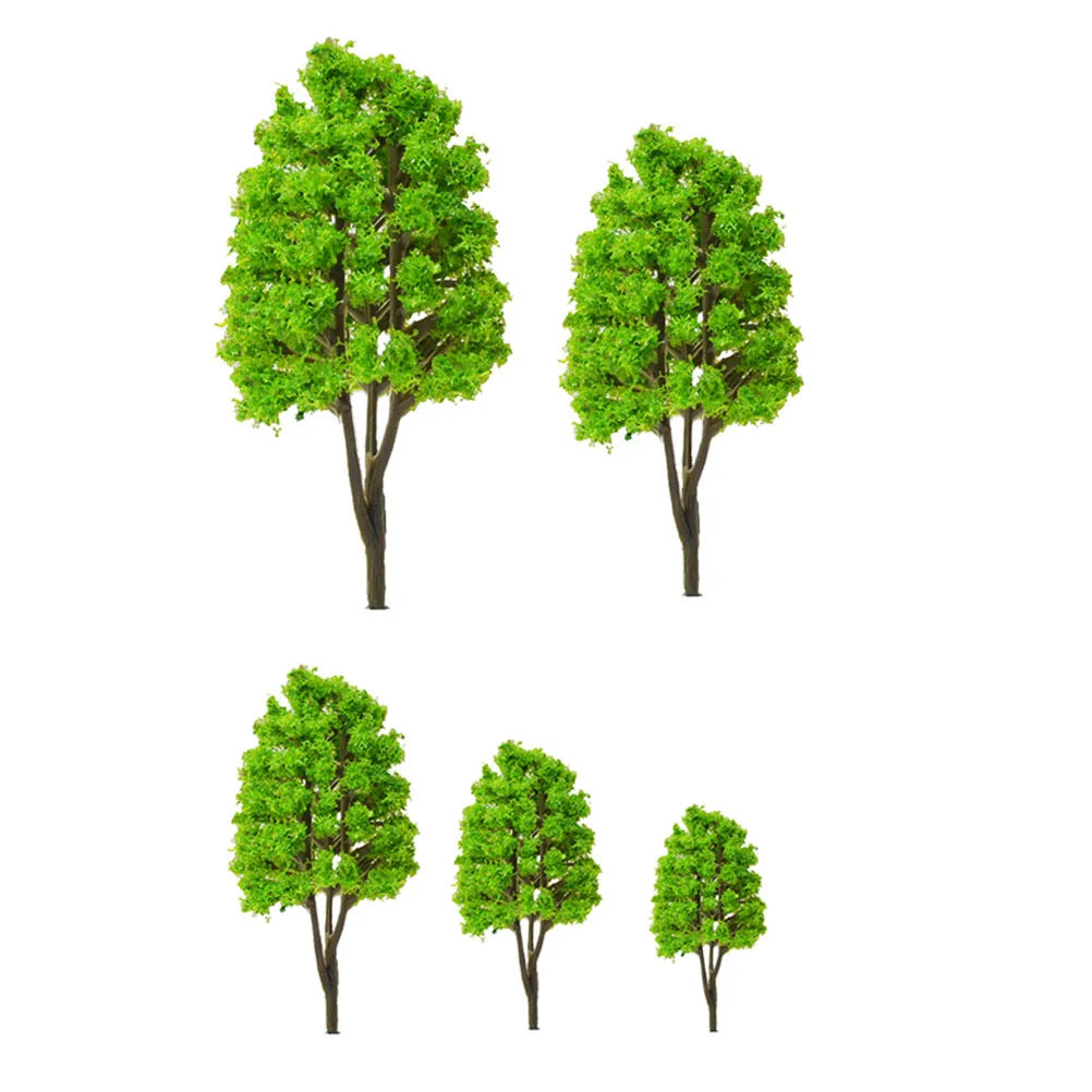 10 PCS Small Tree Model Sand Table Decor Lifelike Manual Scene Plastic Street Simulated Vivid Ornament Child Landscape