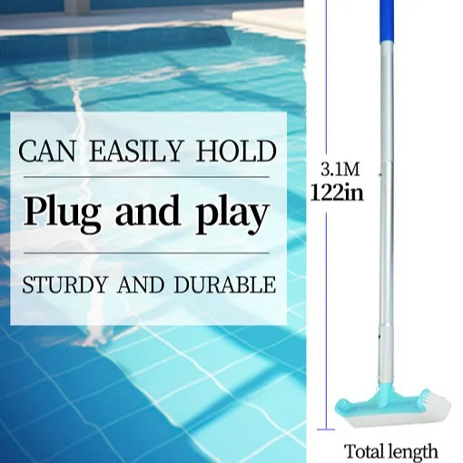 Swimming Pool Cleaning Brush Long Handle Wall Brush Corner Design PP Material