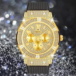 Orologio da uomo in oro di lusso Hip Hop ICED Out orologi da uomo orologio da polso al quarzo uomo impermeabile militare Relogio Masculino Sport orologio maschile