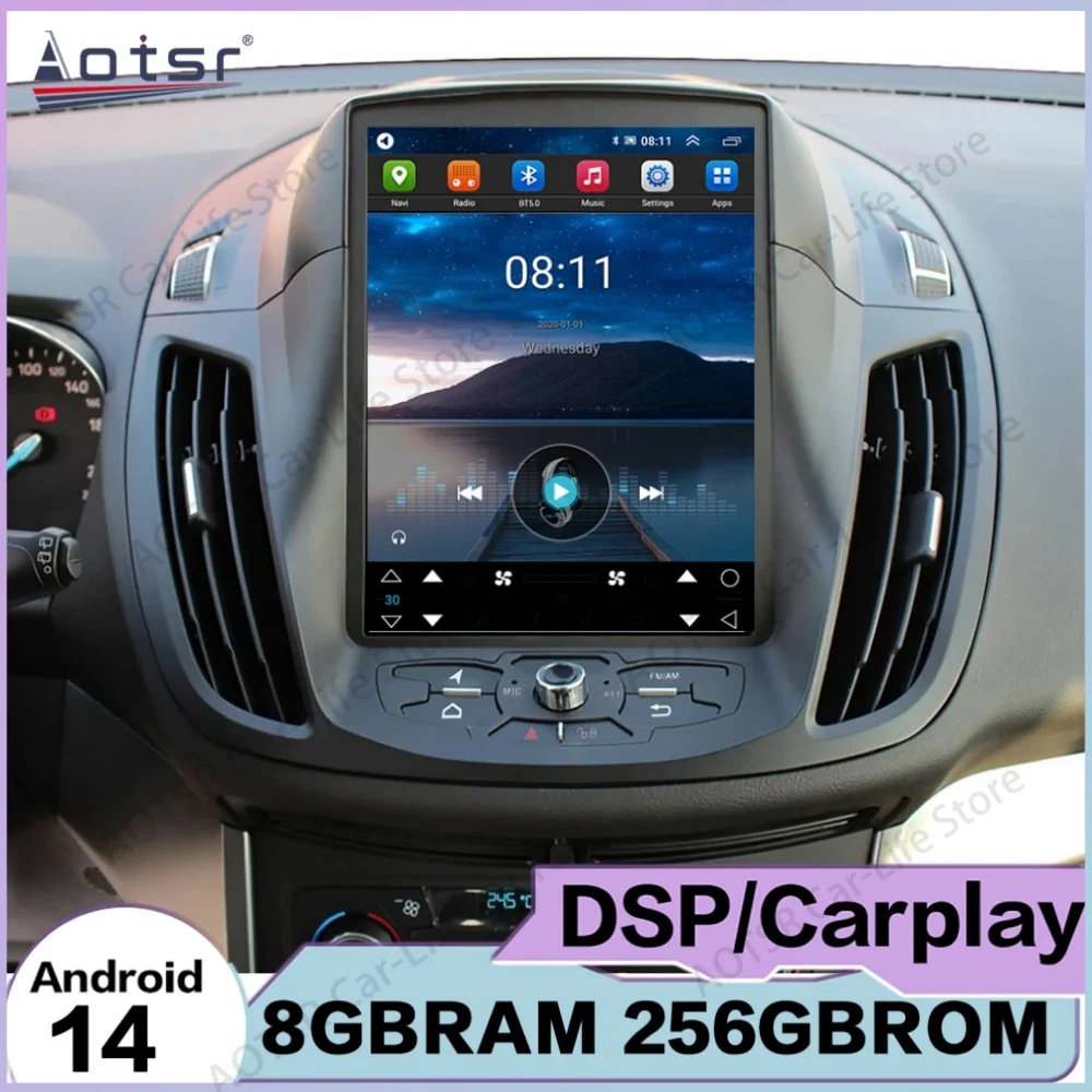 

Для Ford Kuga 2013-2017: 10,4-дюймовая мультимедийная система Android 14, автомобильное радио, GPS-навигация, интеллектуальный стереоприемник, HD-экран, головное устройство