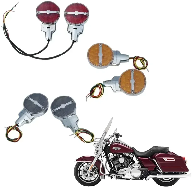 For Harley Touring Electra Glide Road King FLHR FLHTC 2001-2017 FLSTC Motorbike Acsessories LED Flat Turn Signal Light